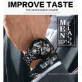 Ontheedge 038 Mens Dress Watches Top Brand Luxury Gold Stainless Steel Quartz Watch Luminous Hands Chrono Business Clock Male